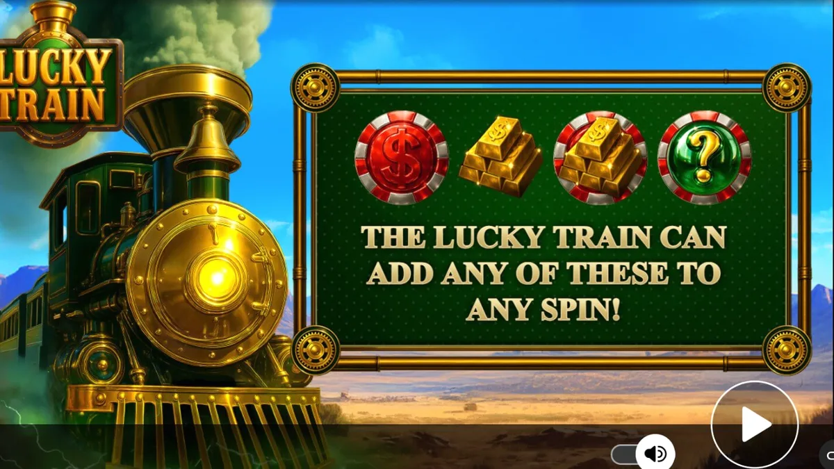 Lucky Train স্লট গেমের স্টিমপাঙ্ক এবং ওয়াইল্ড ওয়েস্ট থিমযুক্ত ইন্টারফেস