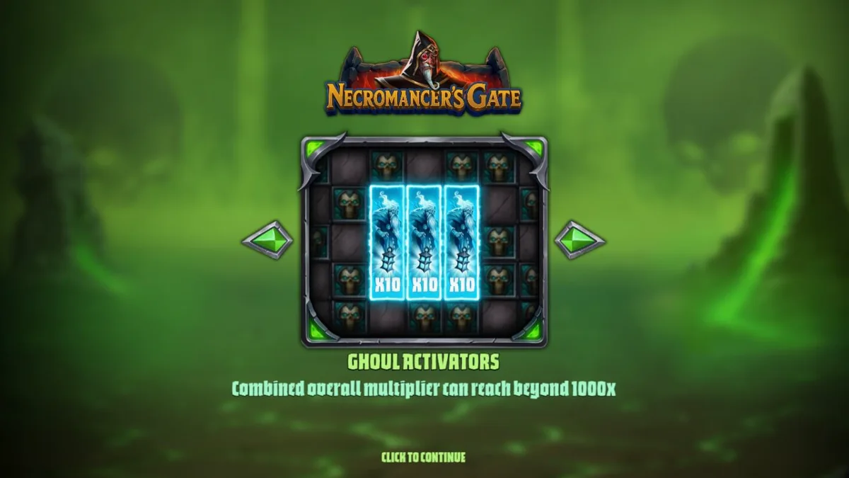 Necromancer’s Gate স্লটের গথিক এবং অন্ধকার থিমযুক্ত ইন্টারফেস